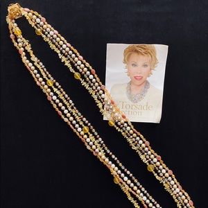 Vintage Joan Rivers Torsade Multi Strand Necklace